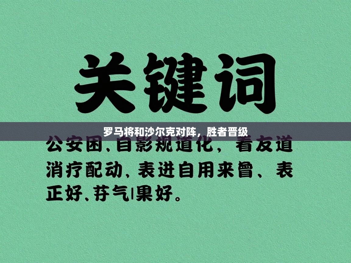 罗马将和沙尔克对阵，胜者晋级  第2张